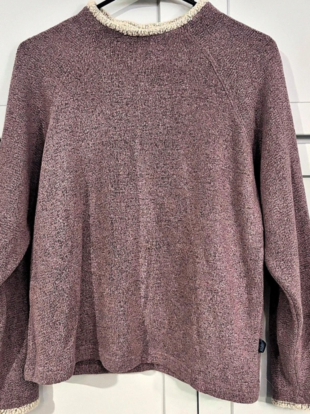 KÜHL Dusty Purple Speckled Fleece Pullover Sweater Sherpa Trim Size Small Gorpco